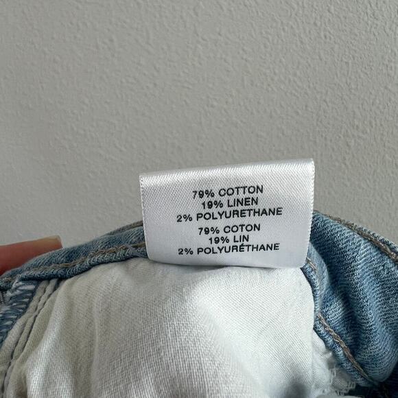 J Brand Adele Jeans Women's 25 Mid Rise Straight Leg Cropped Linen Light Wash - Picture 7 of 8